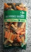 Mängden socker i Macarrones rayados tricolor 500g
