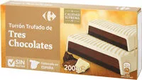 Mängden socker i Turrón trufado de tres chocolates