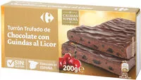 Mängden socker i Turrón trufado de chocolate con guindas al licor