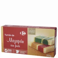 Mängden socker i Turrón mazapán fruta