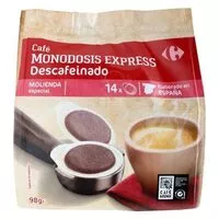 Mängden socker i Café des monodosi