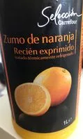 Mängden socker i Jus d'orange fraîchement pressé traité thermiquement réfrigéré Avec pulpe