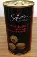 Mängden socker i Aceituna rellena de pimiento de piquillo