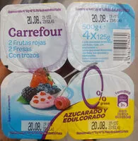 Mängden socker i Yogures desnatados con frutos rojos