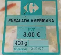 Mängden socker i Ensalada americana