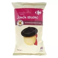 Mängden socker i Patatas fritas onduladas sabor jamón