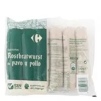 Mängden socker i Salchicha rostbratwurst de pavo y pollo