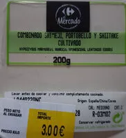 Mängden socker i Combinado Shimeji, Portobello, Shiitake