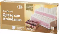 Mängden socker i Turrón queso arándandos