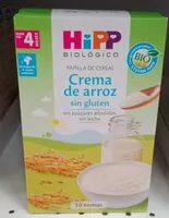 Mängden socker i Crema de arroz sin gluten hipp bio