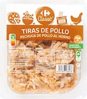 Mängden socker i Tiras De Pollo Pechuga De Pollo Al Horno
