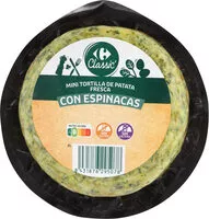 Mängden socker i Mini tortilla de patata fresca con espinacas