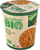 Mängden socker i Sopa de verduras con pasta