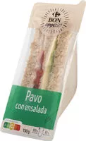 Mängden socker i Sándwich de pavo con ensalada