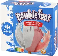 Mängden socker i Helado doublefoot sabor a fresa y sabor a nata