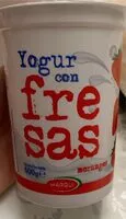 Mängden socker i Yougur con fresa