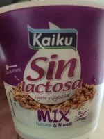 Mängden socker i leche fermentada aromatizada sin lactosa y muesli