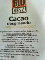 Mängden socker i Cacao desgrasado