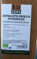 Mängden socker i Espagueti espelta integrales
