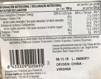 Mängden socker i Cacahuetes Virginia crudos