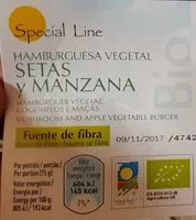 Mängden socker i Bio hamburguesa vegetal de setas y manzana sin gluten ecológica