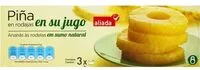 Mängden socker i Piña en su jugo en rodajas pack 3 latas 139 g