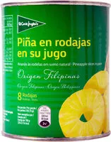 Mängden socker i Piña en rodajas en su jugo