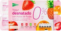 Mängden socker i Yogur desnatado con trozos de frutas 0%
