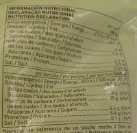 Mängden socker i Menestra de verduras