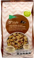 Mängden socker i D’style copos tostados de arroz y trigo integral con chocolate