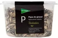 Mängden socker i Pipas de girasol ligeramente saladas y tostadas