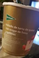 Mängden socker i Helado de tarta de queso con sirope de fresa y galletas