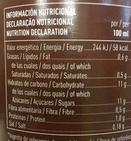 Mängden socker i Batido de cacao sin gluten