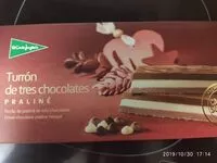 Mängden socker i Turrón de tres chocolates praliné