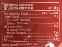Mängden socker i Taquitos de jamón curado reserva curación mínima meses