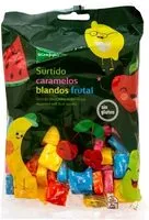 Mängden socker i Caramelos blandos surtidos frutales sin gluten