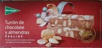 Mängden socker i Turrón de chocolate y almendras praliné