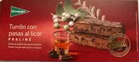 Mängden socker i Turrón con pasas al licor praliné