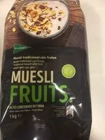 Mängden socker i Muesli fruits