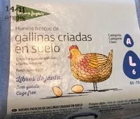Mängden socker i Huevos frescos de gallinas crisdss en suelo