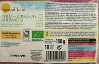 Mängden socker i Tofu en lonchas ahumado