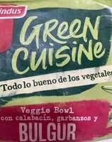 Mängden socker i Veggie Bowl con calabacín, garbanzos y bulgur. GREEN CUISINE