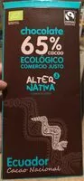 Mängden socker i Chocolate 65% Cacao Ecologico Comercio Justo