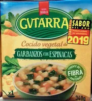 Mängden socker i Cocido vegetal de garbanzos con espinacas