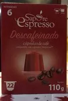 Mängden socker i Sapore espresso descafeinado