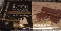 Mängden socker i Turrón de chocolate con almendras