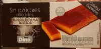 Mängden socker i Turrón de yema tostada sin azúcares