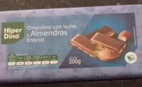 Mängden socker i Chocolate con leche y almendras enteras