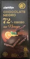 Mängden socker i Chocolate negro 72% cacao con naranja