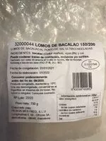 Mängden socker i Lomos de Bacalao al punto de sal ultracongeladas